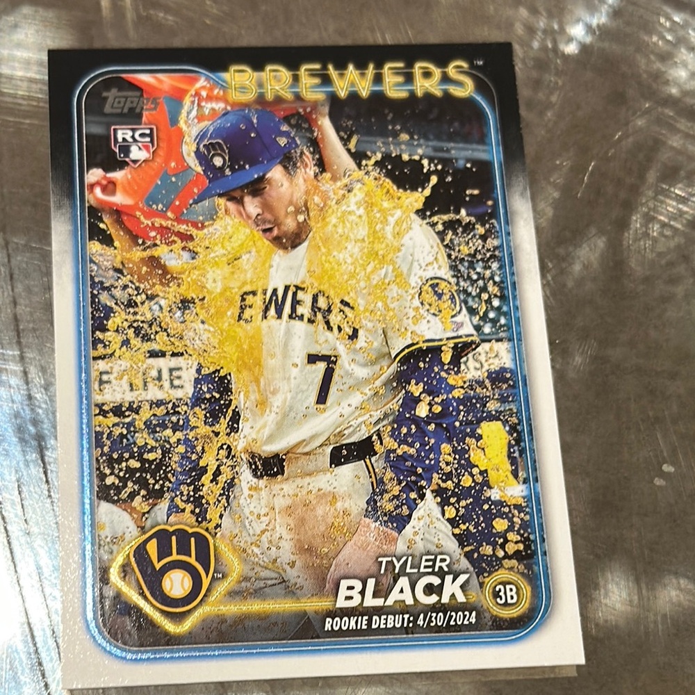 Topps Brewers Rookie Card with Yellow Splash